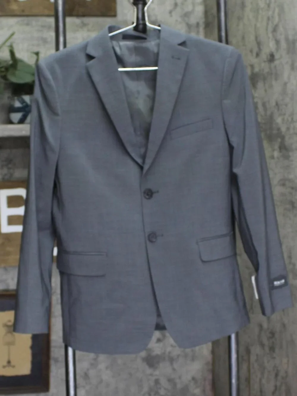 NWT Kenneth Cole Reaction Boys Stretch Slim Fit Blazer Suit Jacket Med Gray 16R